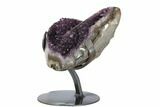 Amethyst Geode With Metal Stand - Uruguay #147934-3